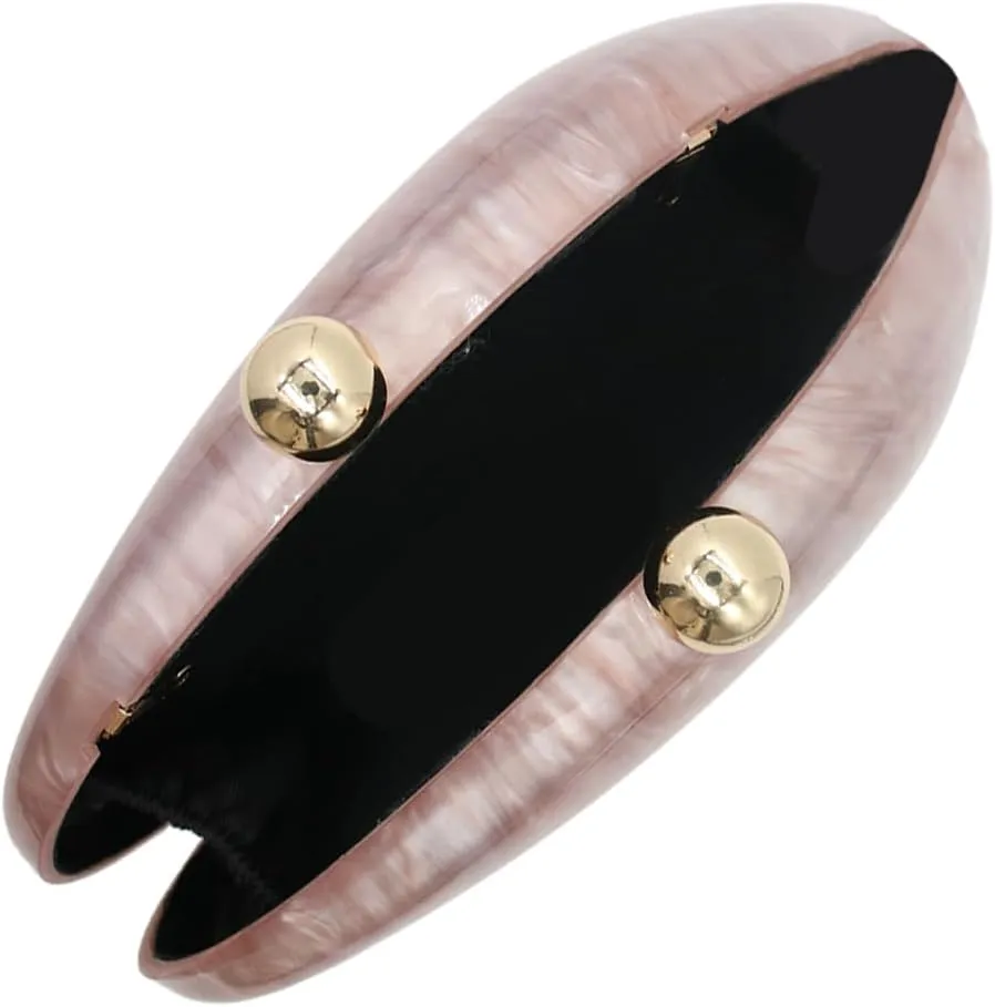 UMREN Seashell Chain Shoulder Bag for Women Acrylic Evening Clutch Bag Glitter Marble Purse Handbag for Wedding Party Prom