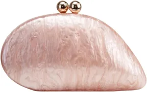 UMREN Seashell Chain Shoulder Bag for Women Acrylic Evening Clutch Bag Glitter Marble Purse Handbag for Wedding Party Prom