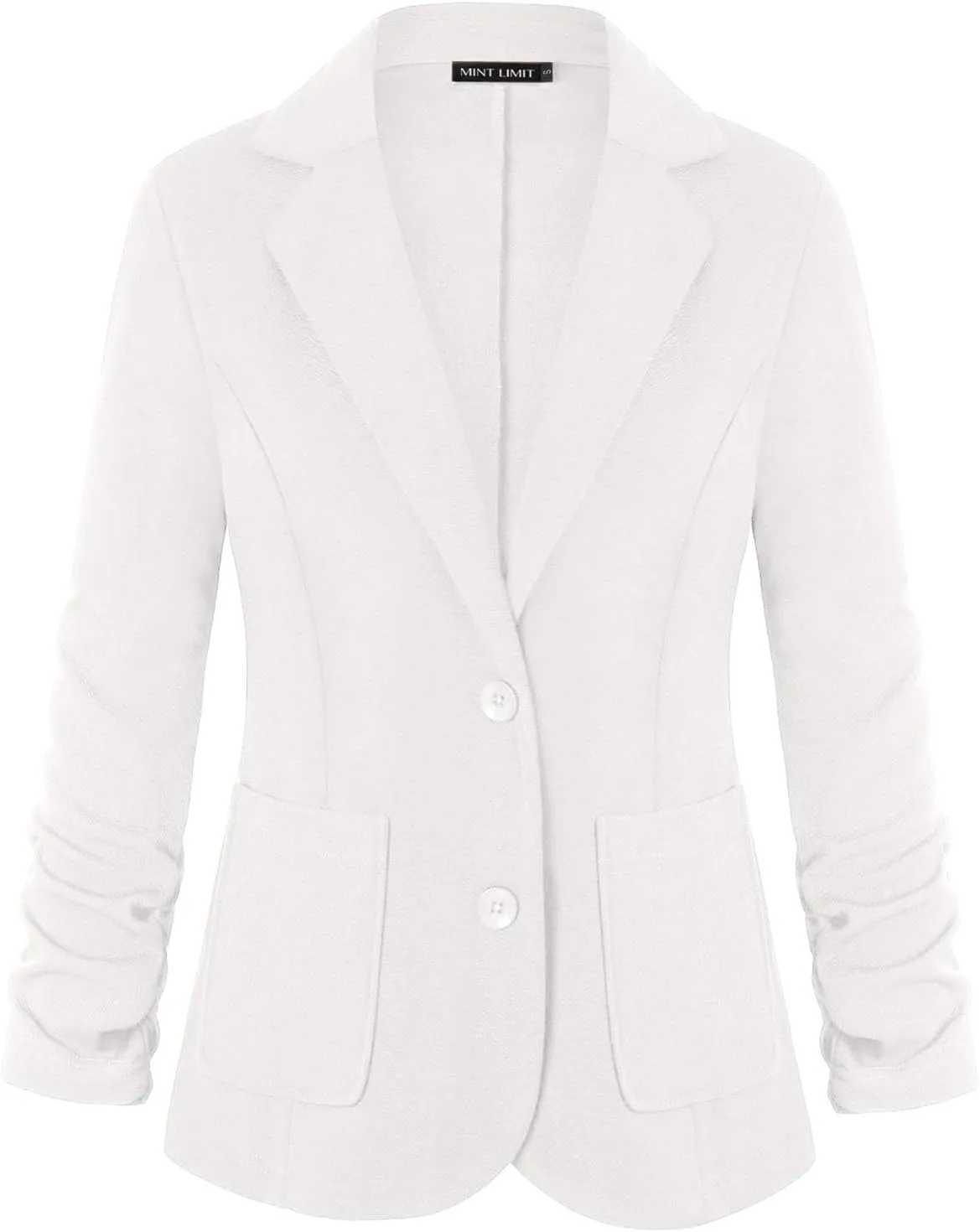 Unifizz Womens Casual Work Office Blazer Pockets Buttons Suit Jacket 3/4 Sleeve
