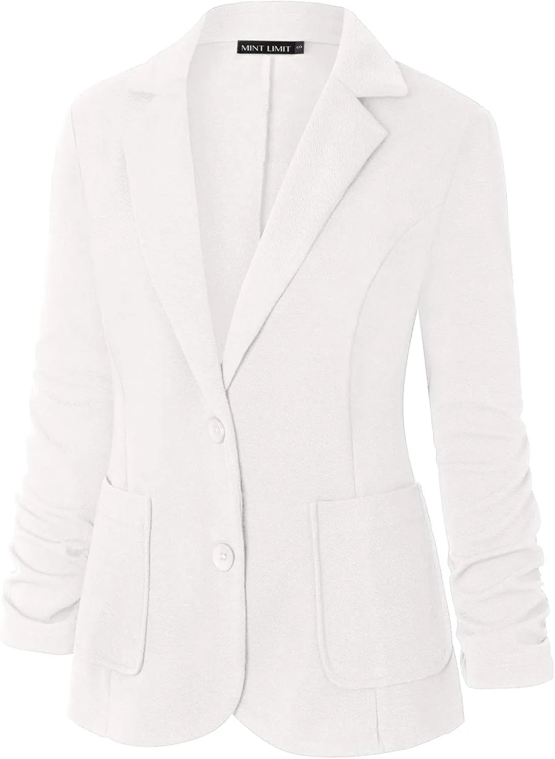 Unifizz Womens Casual Work Office Blazer Pockets Buttons Suit Jacket 3/4 Sleeve