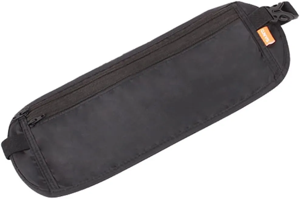 Unisex Belt Bag Waist Pouche Ajustable Belt for Walking Running Jogging Traveling Hiking Yoga Footing (Black)