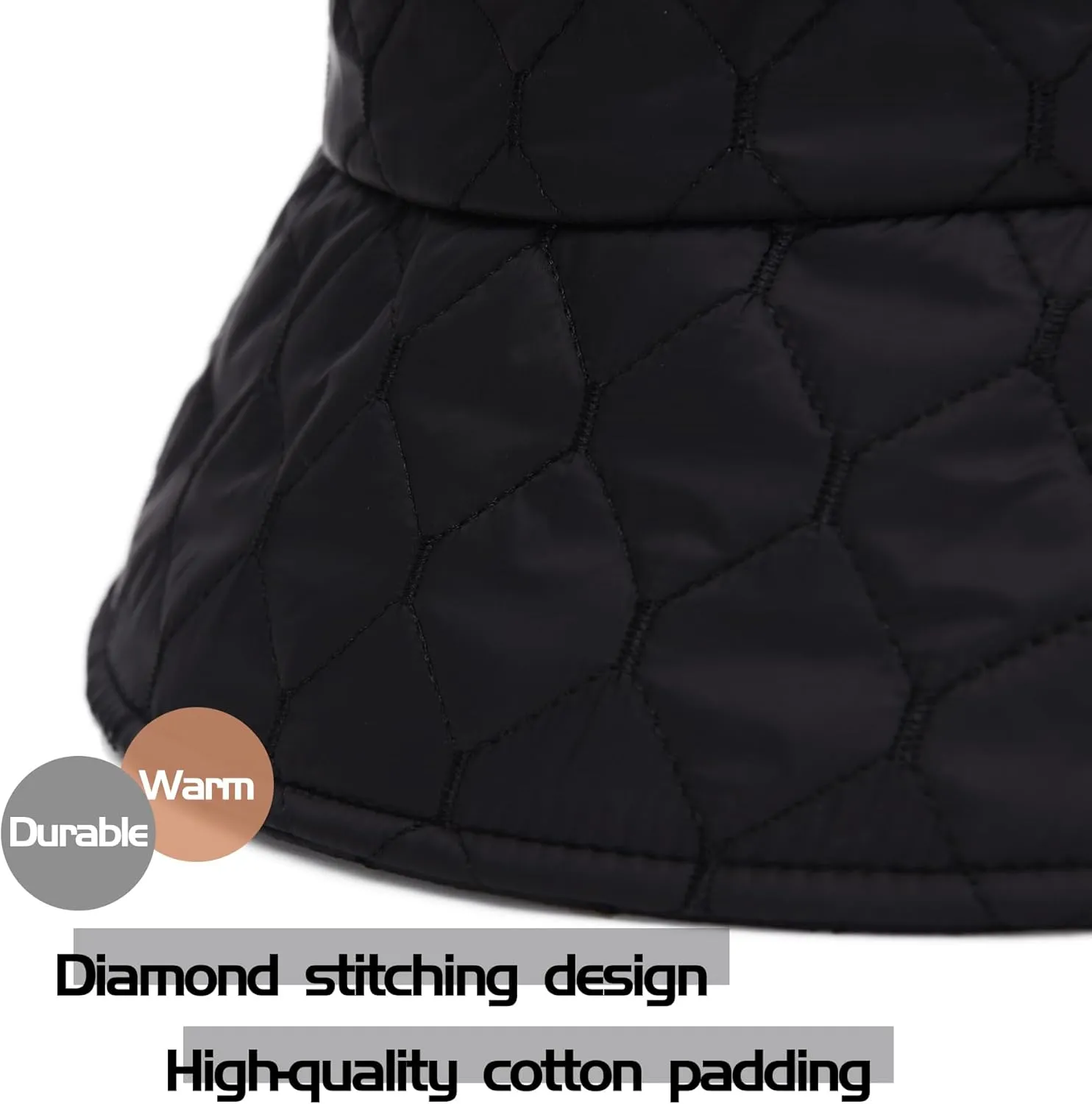 Unisex Bucket hat Solid Color Outdoor Fishermans hat for Women Winter Warm Packable Sun hat with Brim…