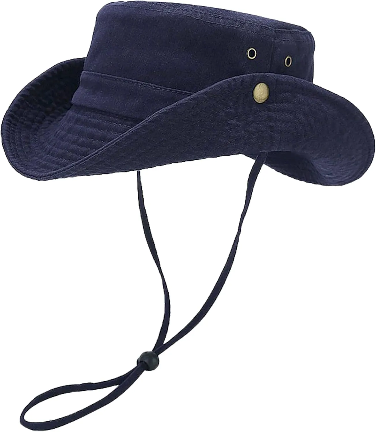 Unisex Cotton Boonie Hat Summer Outdoor Packable Fishing Bucket Hat Beach Sun Hat with String for Women Men