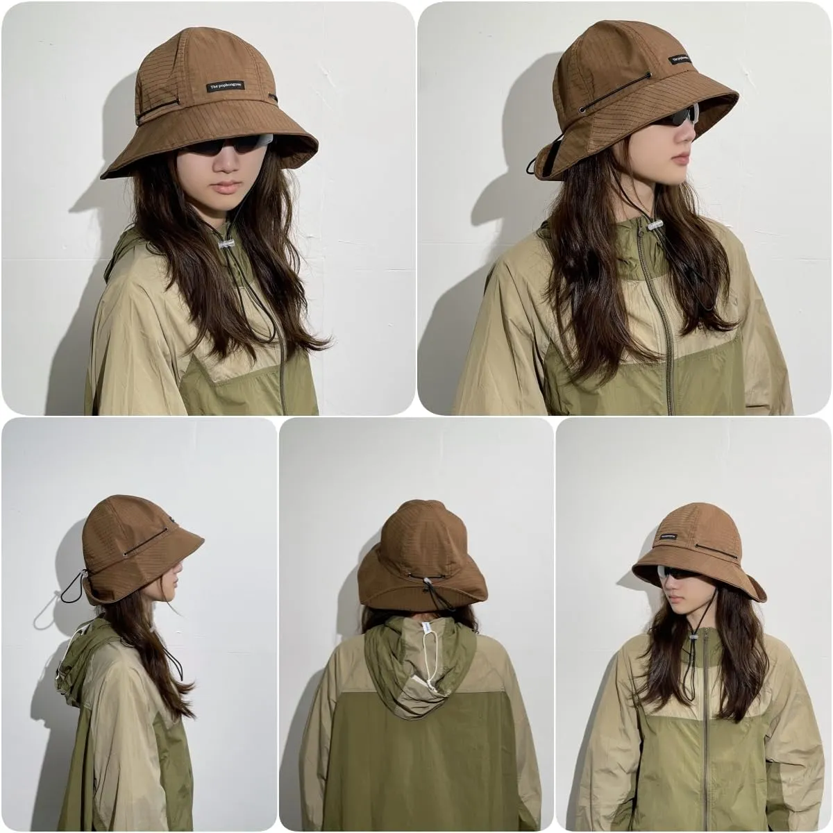 Unsex Outdoor Sun Hat Waterproof Bucket Hat with Chin Strap Quick Dry Packable UV Protection
