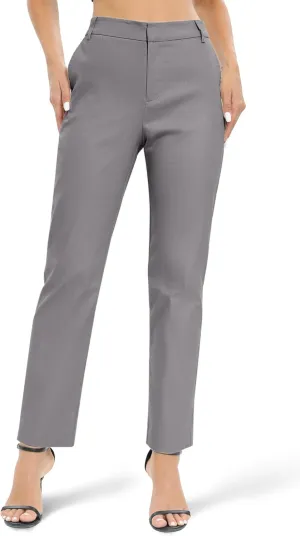 Urban CoCo Women's Elastic Waisted Work Pants Business Casual Office Pants Trousers with Pockets