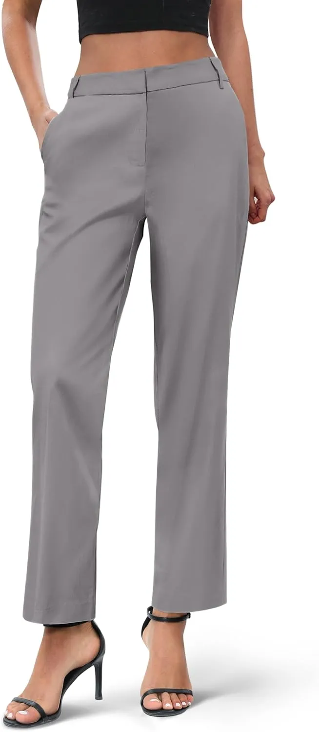 Urban CoCo Women's Elastic Waisted Work Pants Business Casual Office Pants Trousers with Pockets