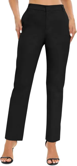 Urban CoCo Women's Elastic Waisted Work Pants Business Casual Office Pants Trousers with Pockets