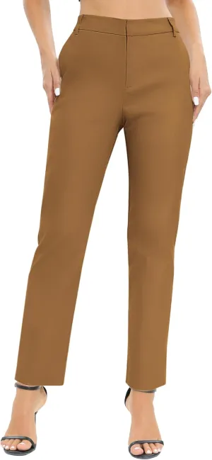 Urban CoCo Women's Elastic Waisted Work Pants Business Casual Office Pants Trousers with Pockets