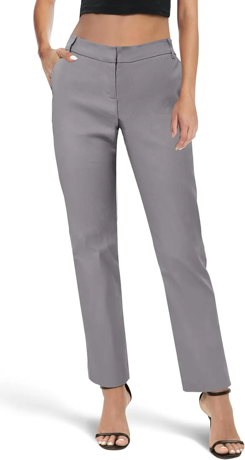 Urban CoCo Women's Elastic Waisted Work Pants Business Casual Office Pants Trousers with Pockets
