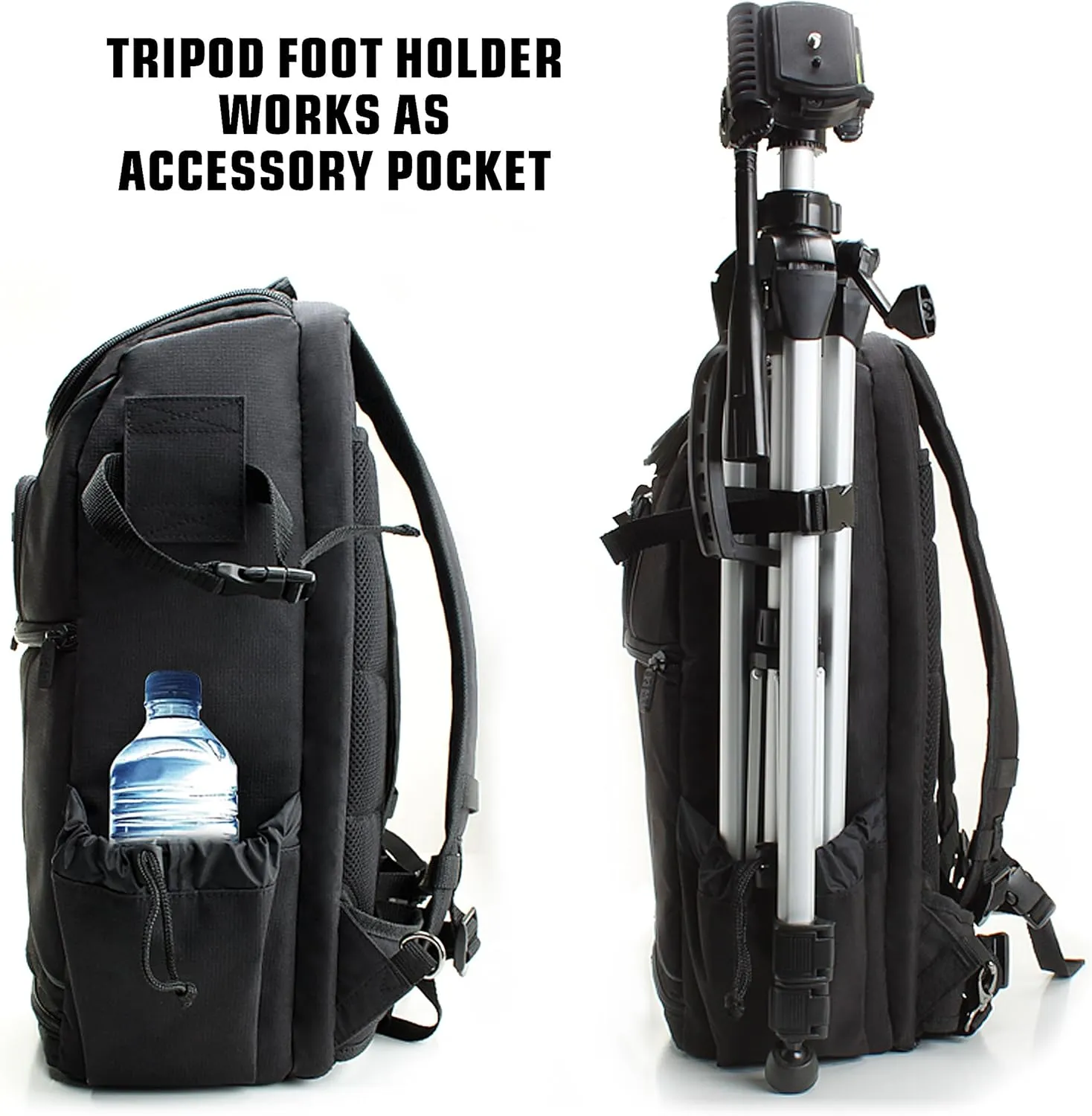 USA Gear Camera Backpack for Photographers DSLR/SLR/Mirrorless Photography Camera Bag with Laptop Compartment, Waterproof Rain Cover & Tripod Holder, Compatible with Canon/Nikon/Sony (Black)