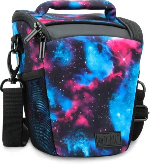 USA GEAR DSLR Camera Case for Men and Women with Top Loading Accessibility, Adjustable Shoulder, Small Camera Sling Bag, Travel Padded Handle - Camera Holster Bag for Nikon, Canon, Panasonic (Galaxy)