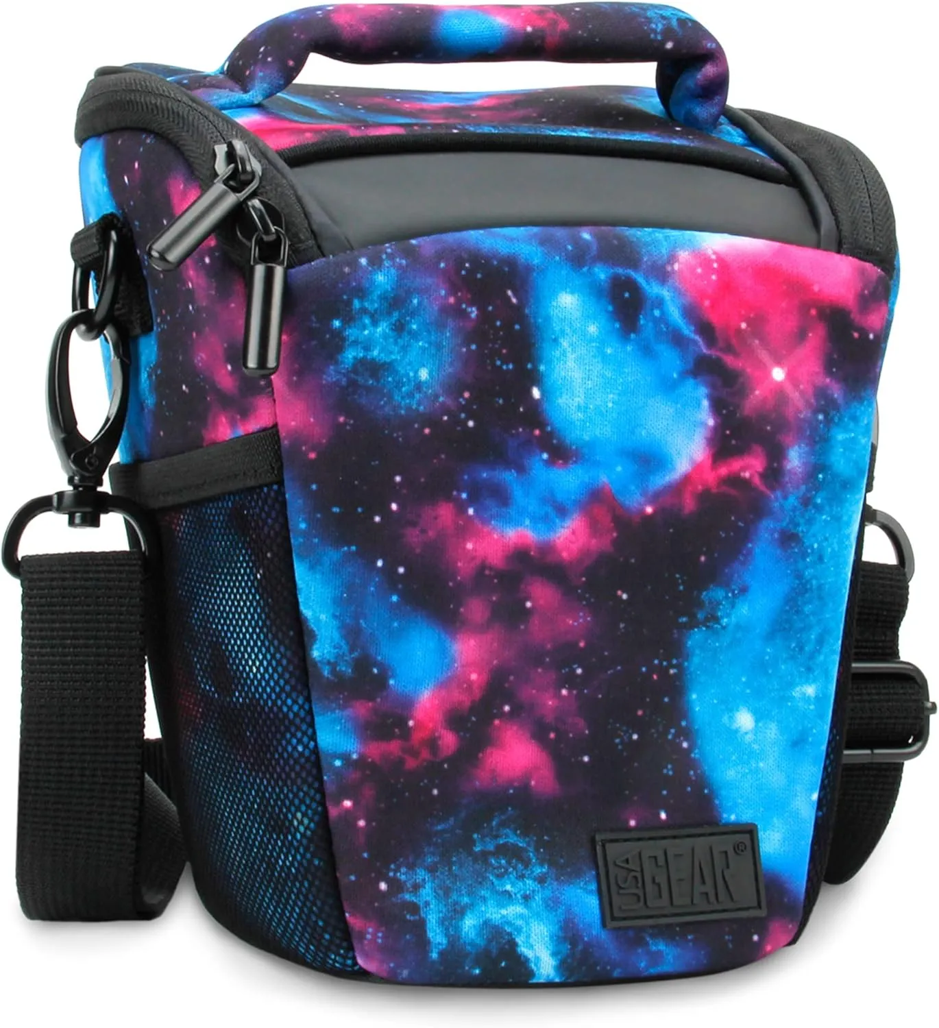 USA GEAR DSLR Camera Case for Men and Women with Top Loading Accessibility, Adjustable Shoulder, Small Camera Sling Bag, Travel Padded Handle - Camera Holster Bag for Nikon, Canon, Panasonic (Galaxy)