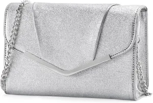 VASCHY Clutch Purse for Women,Fashion Envelope Evening Small Formal Handbag Fold-over Crossbody Shoulder Bag Wedding,Party