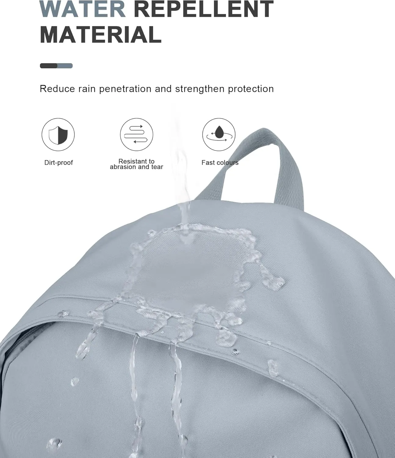 VECAVE School Backpack Blue Waterproof Bookbag Casual Lightweight Travel Rucksack Daypack Backpacks for Men Women College High School Bags backpack for Boys Girls Teens