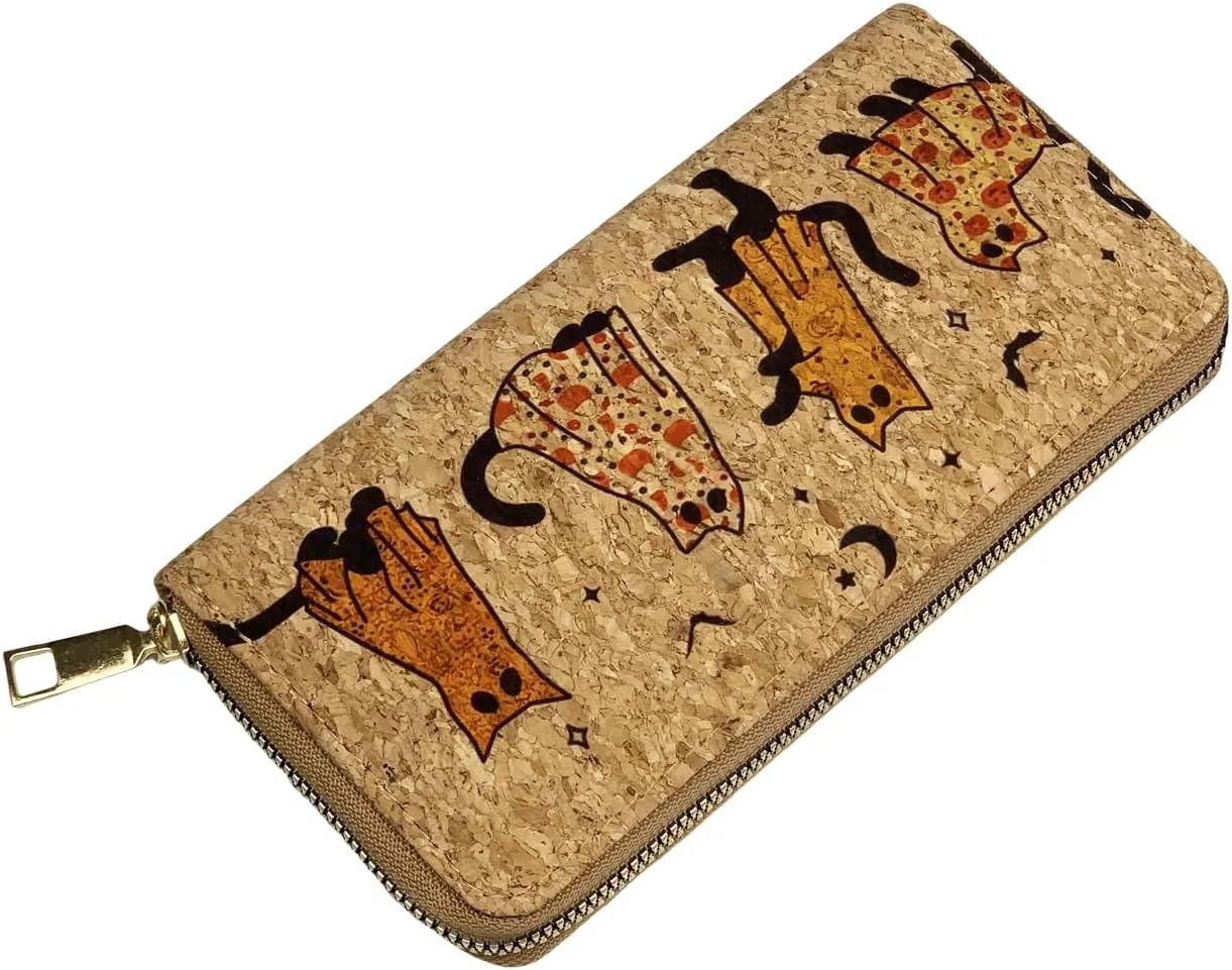 Vegan Cork Wallets Purse Handbags for Womens Eco Friendly Cork Clutch Bag