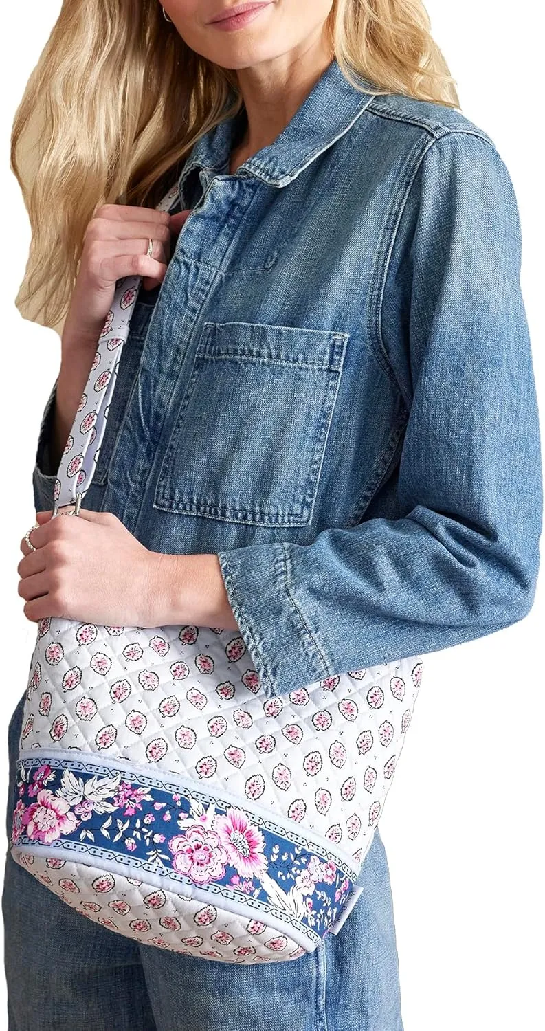 Vera Bradley Women's Cotton Bucket Crossbody Purse