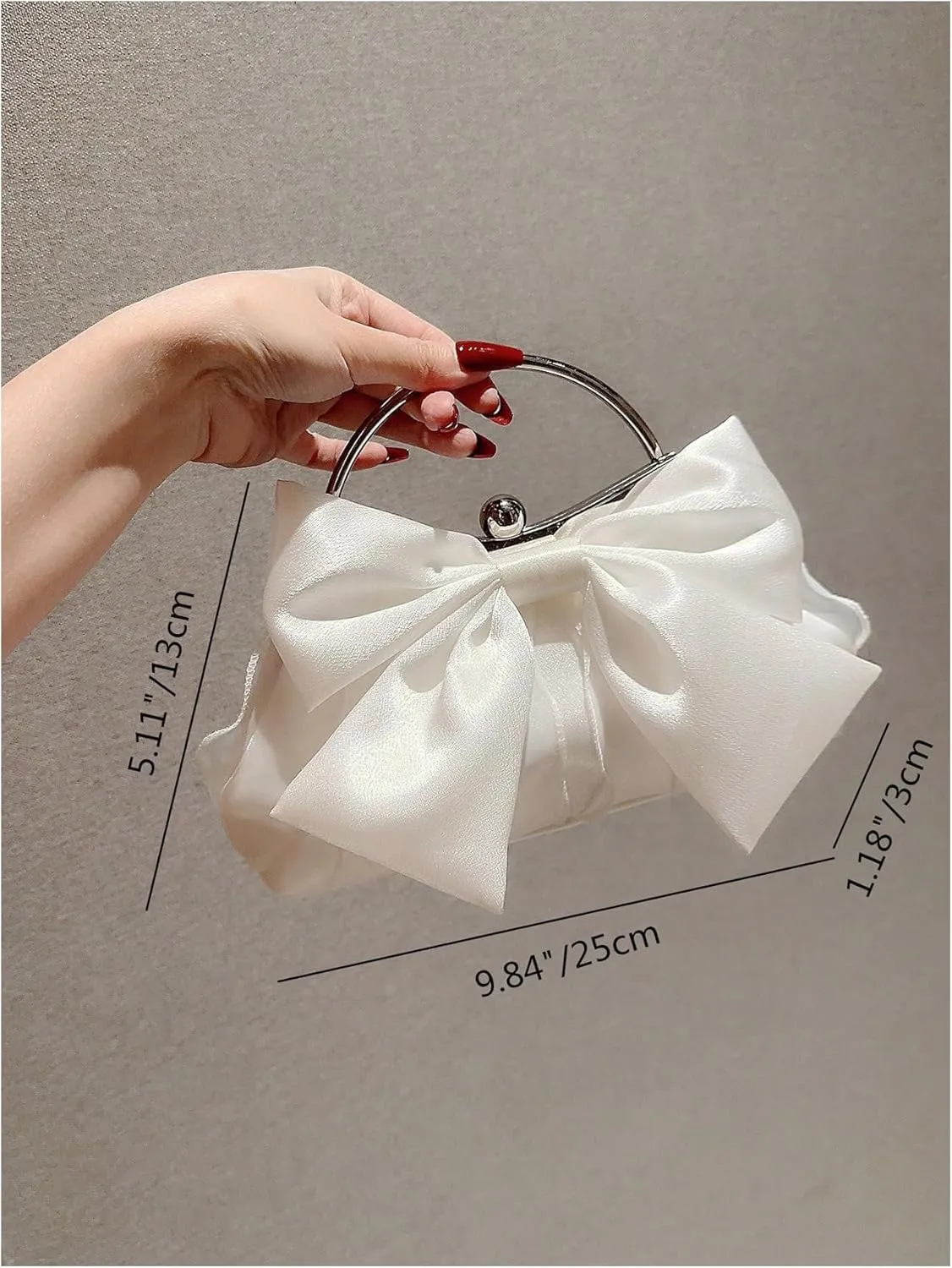 Verdusa Women's Bowknot Evening Bag Ruched Clutch Purse Party Handbag with Chain Strap