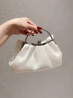 Verdusa Women's Bowknot Evening Bag Ruched Clutch Purse Party Handbag with Chain Strap
