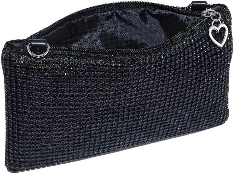 Verdusa Women's Shiny Mini Rhinestone Square Bag Sparkle Clutch Purse Wedding Evening Party Handbags