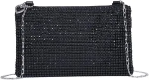 Verdusa Women's Shiny Mini Rhinestone Square Bag Sparkle Clutch Purse Wedding Evening Party Handbags