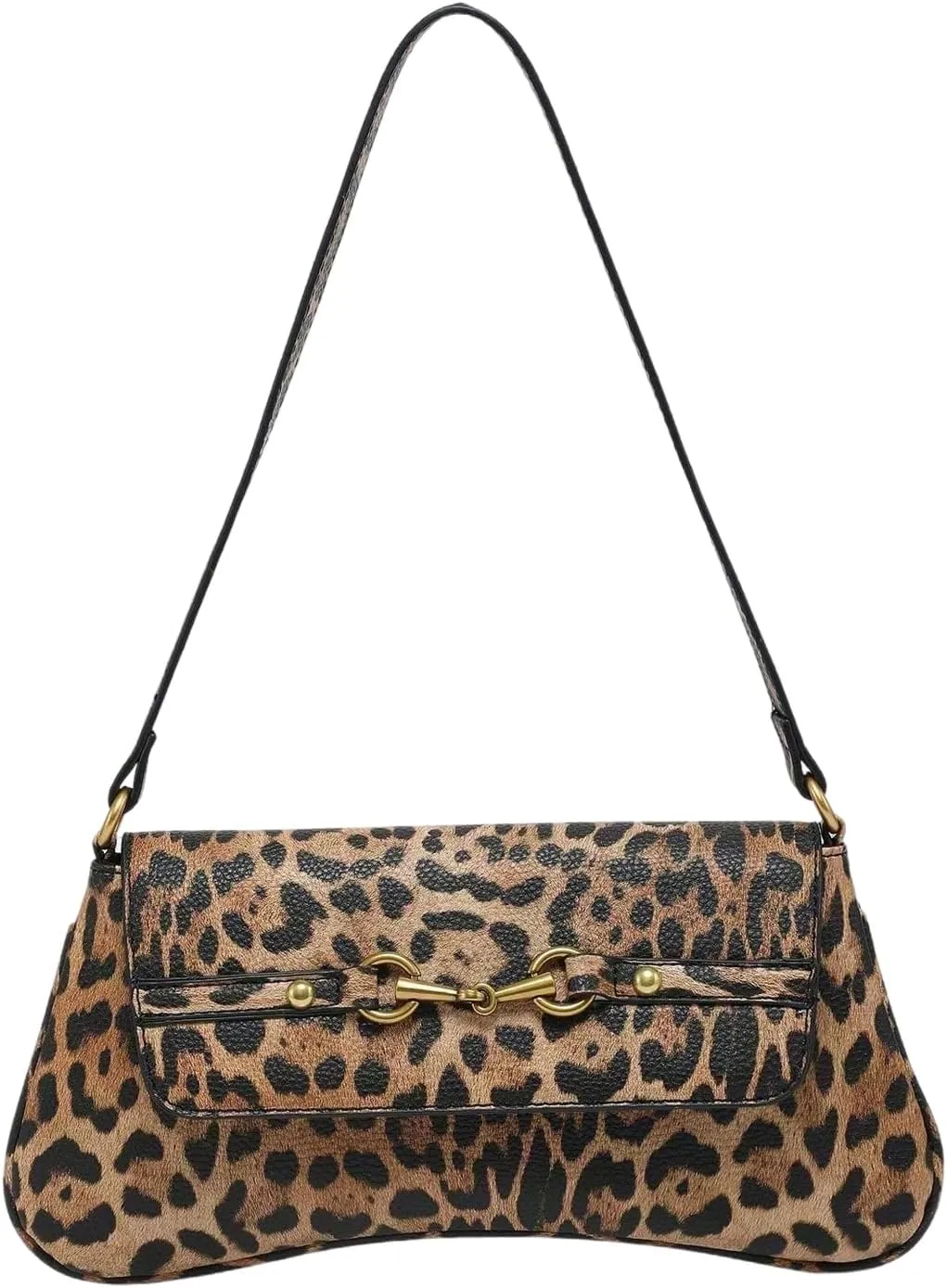 Verdusa Women's Vintage PU Leather Flap Shoulder Handbags Top Handle Clutch Underarm Bags