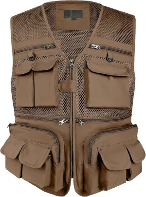 Versatile Men's Summer Vest for Fishing, Travel, Outdoor Work, Safari and Photography with Multiple Pockets