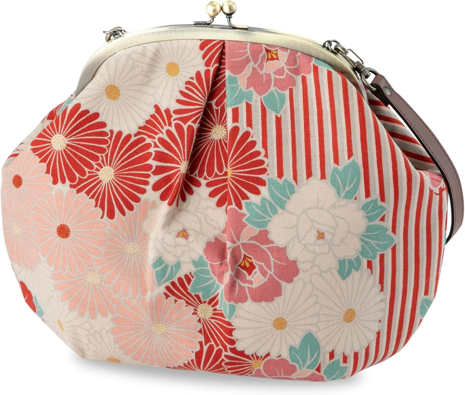 Vintage Kiss Lock Purses and Handbags Crossbody Bag/Made in Japan Japanese Bag Evening Clutch Buckle Purse Shoulder Bag