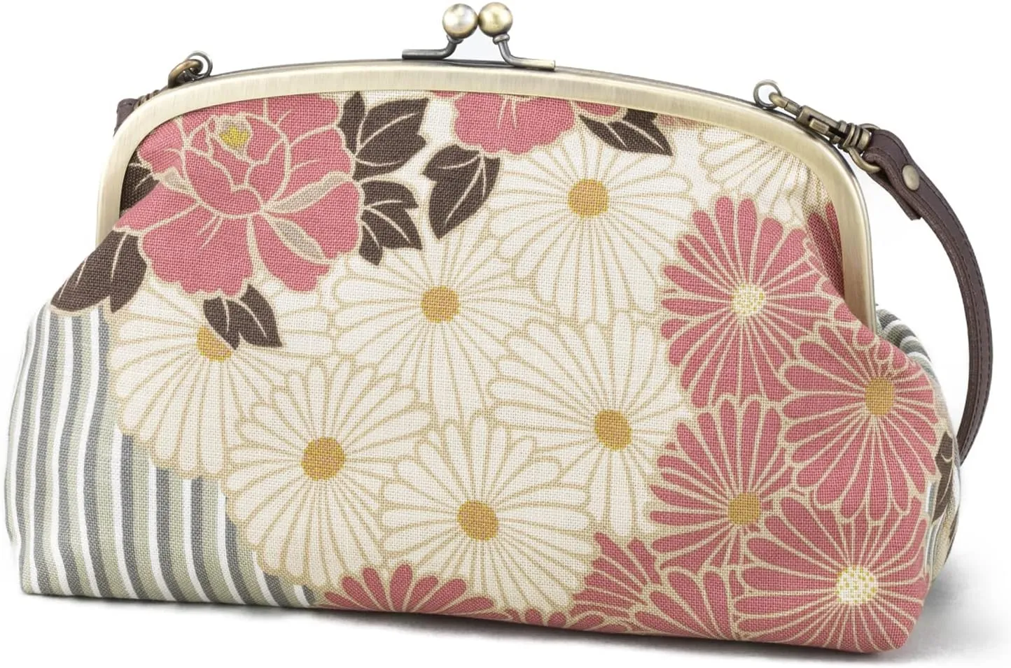 Vintage Kiss Lock Purses and Handbags Crossbody Bag/Made in Japan Japanese Evening Clutch Buckle Purse Shoulder/for Woman