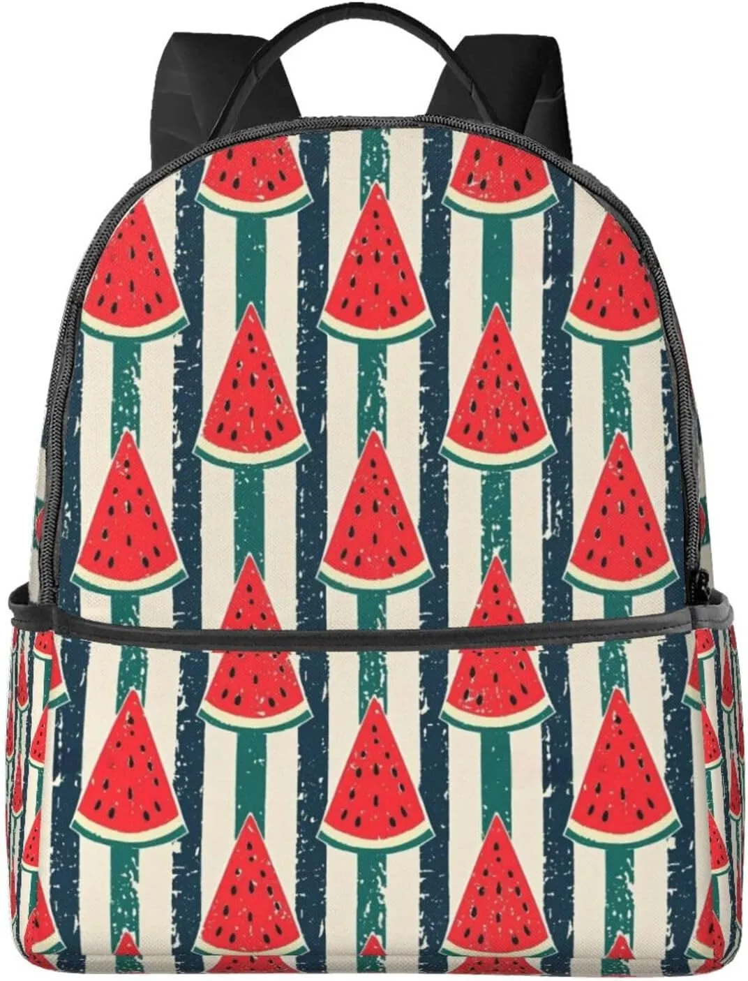 Vintage Watermelon Stripes Adult Backpacks 14 Inch Laptop Backpack Double Shoulder Bag for Work Travel Gifts
