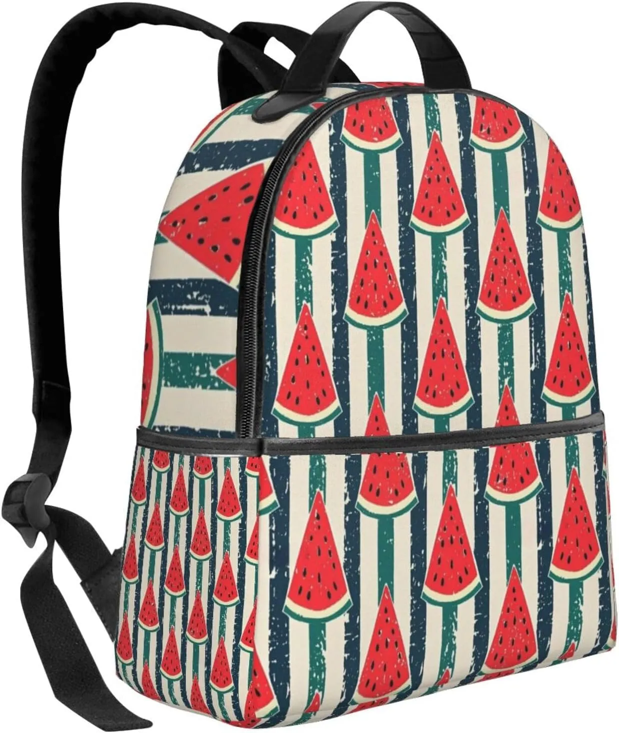 Vintage Watermelon Stripes Adult Backpacks 14 Inch Laptop Backpack Double Shoulder Bag for Work Travel Gifts