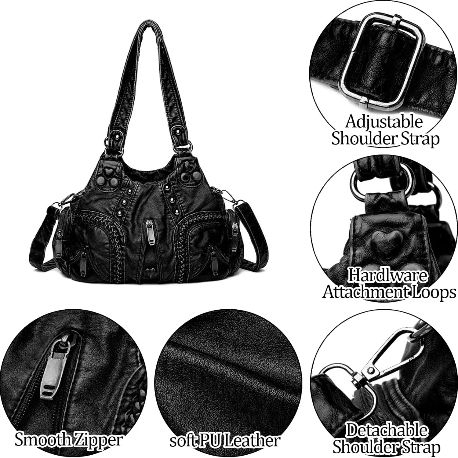Vintage women's handbag Fashion trend Large capacity single shoulder crossbody bag