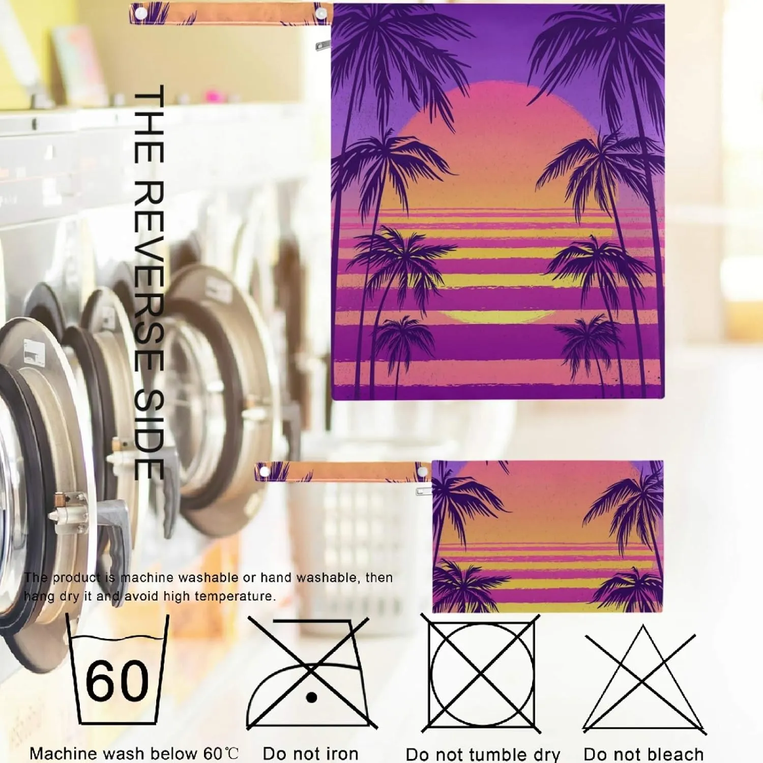 visesunny Tropical Sea Sunset 2Pcs Wet Bag with Zippered Pockets Washable Reusable Roomy for Travel,Beach,Pool,Daycare,Stroller,Diapers,Dirty Gym Clothes, Wet Swimsuits, Toiletries