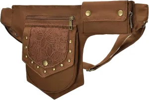 Waist Bag Pouch for Women Vintage Waist pack Hip Bag Fanny Bag Renaissance Faire Festival Chest Pack with Adjustable Belt Strap