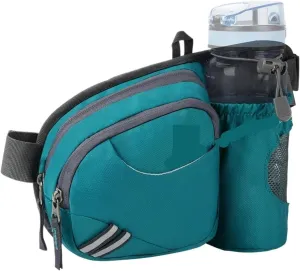 Waist Bag Women Men With Bottle Holder Hiking Belt Bum Bags Running Walking(Turquoise)