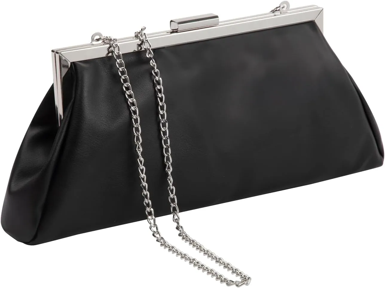 WALLYN'S Elegant Pleated Leather Clutch Purse,Soft Pleated Evening Handbag for Women Formal,Weddings,Proms,Cocktail-Gemma