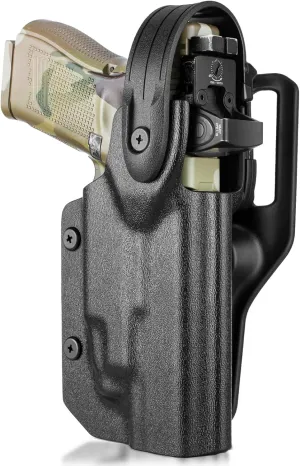 WARRIORLAND Kydex Holster for Glock 19 TLR-7/7A Duty Level II Thumb Release, OWB Holster Compatible with Glock 17/19/19X/44/45 Gen 3 4 5 & G23/32 Gen 3-4, Optics Cut, Right Hand
