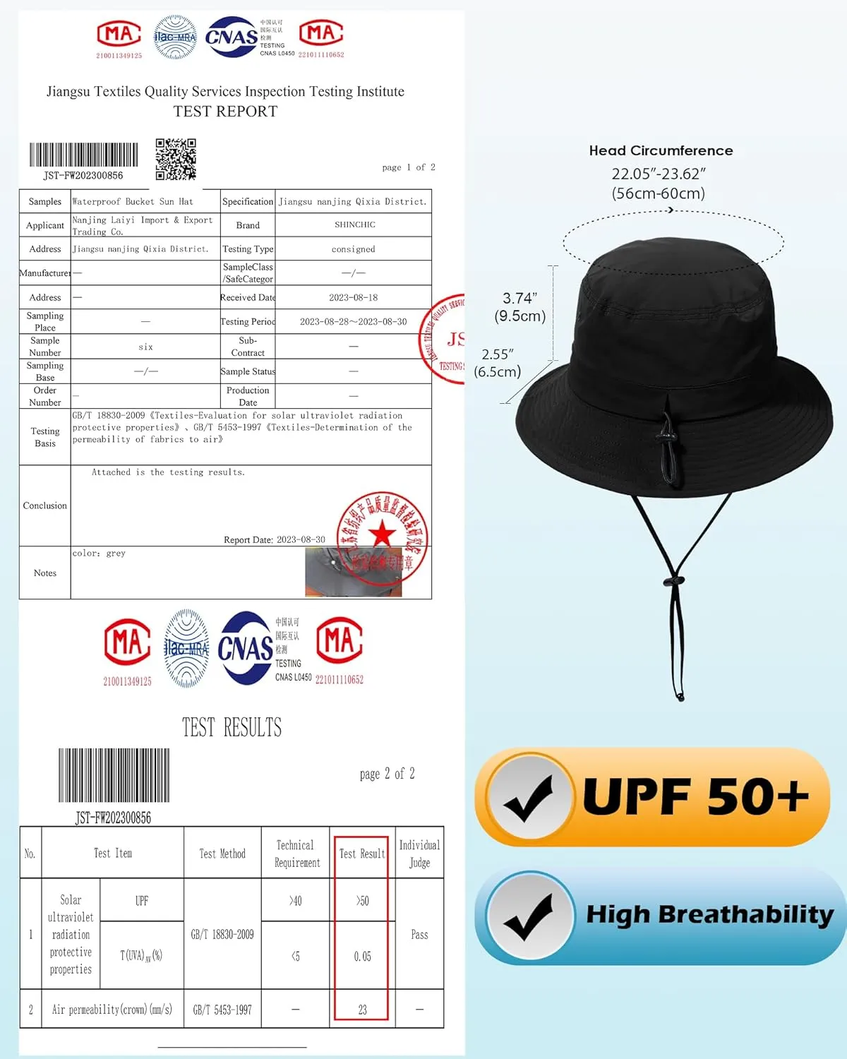 Waterproof Bucket Hat for Women Men Rain Hat UPF 50  Wide Brim Boonie Sun Hat Foldable Summer Floppy Beach Fishing Safari Hat