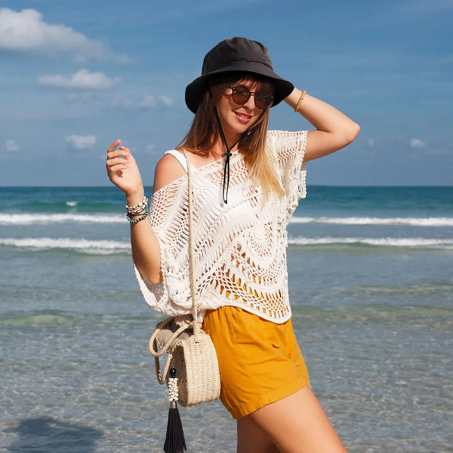 Waterproof Bucket Hat for Women Men Rain Hat UPF 50  Wide Brim Boonie Sun Hat Foldable Summer Floppy Beach Fishing Safari Hat