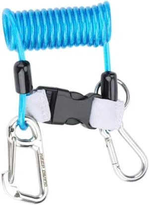Wbestexercises Diving Lanyard,Keep Diving Anti-Lost Spring Coil Lanyard Safety Emergency Tool with Quick Release (Blue)