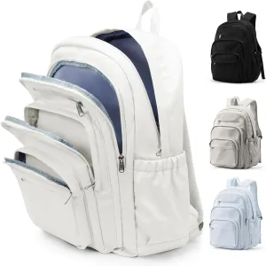 weradar School Backpack For Women Men, Lightweight Casual Daypack College Backpacks, Aesthetic Students Bookbag, Backpack With Lots Of Pockets,Cute High School Bag For Boys Girls(Beige)