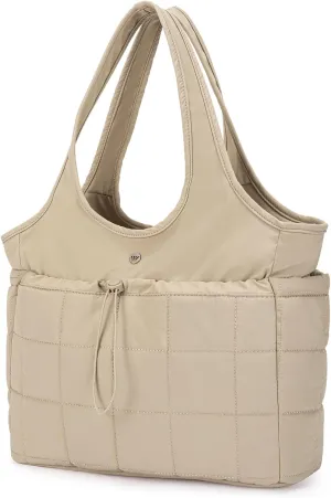 WESTBRONCO Puffer Tote Bag for Women Quilted Hobo Shoulder Bags, Lightweight Puffy Handbags, Work Bag with Laptop Compartment