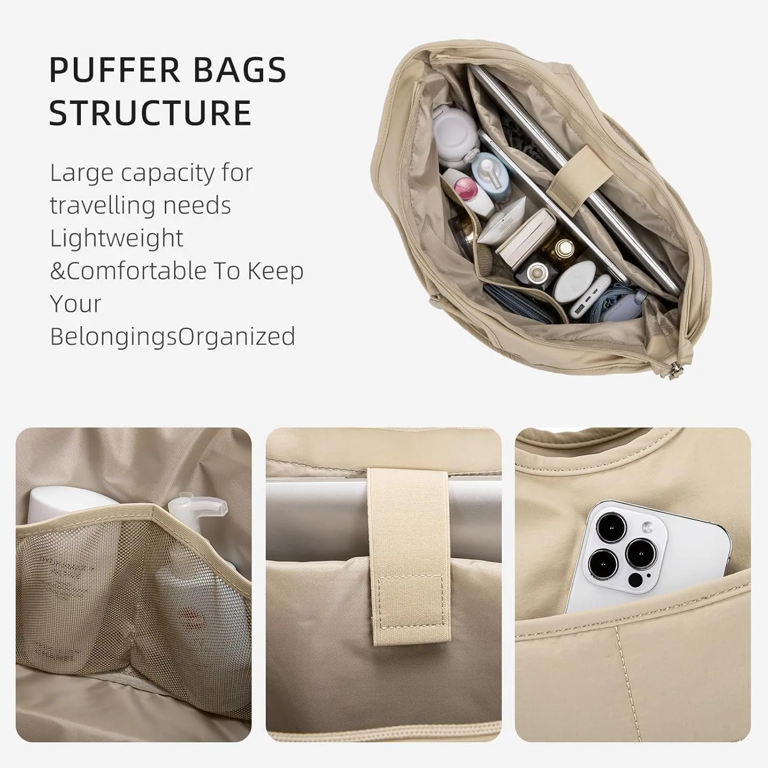 WESTBRONCO Puffer Tote Bag for Women Quilted Hobo Shoulder Bags, Lightweight Puffy Handbags, Work Bag with Laptop Compartment