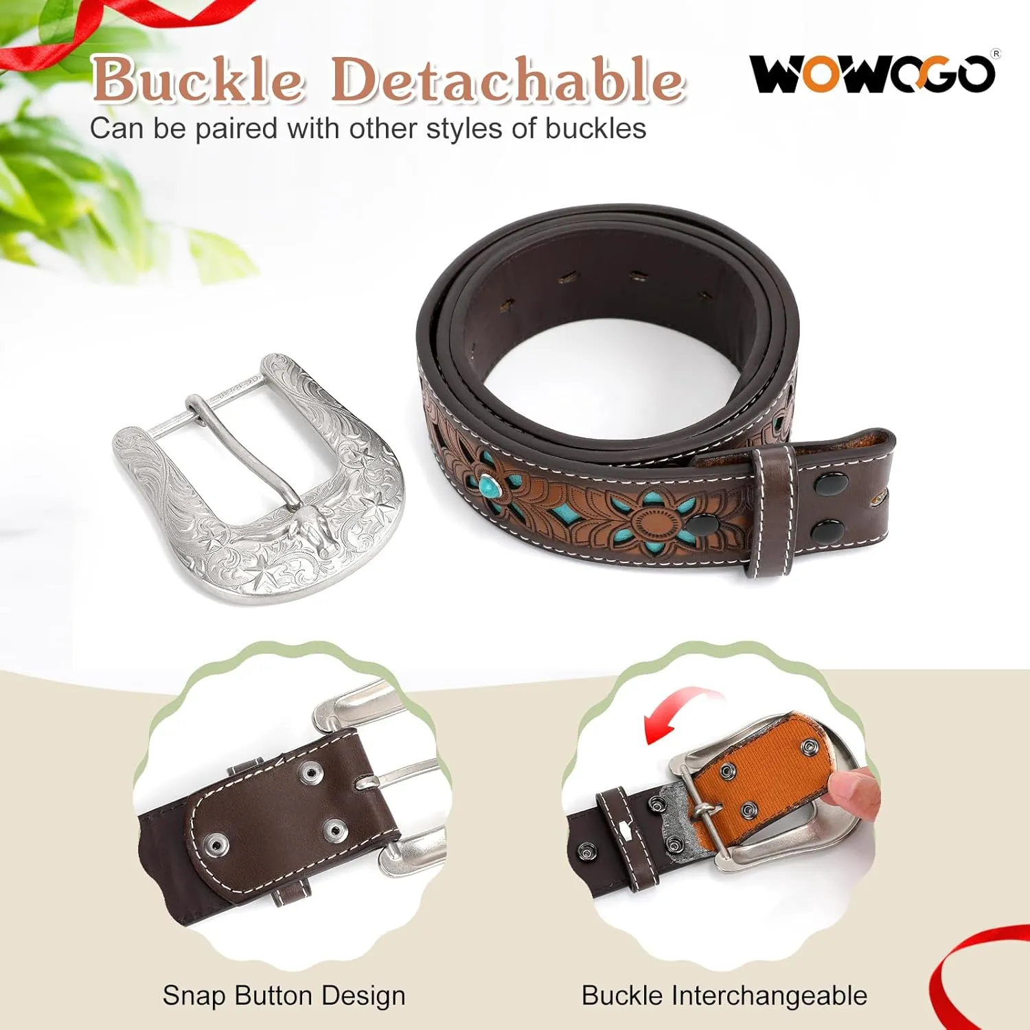 Western Belts for Women Cowgirl Cowboy Country Belt Turquoise Rhinestone Leather Belt Brown Plus Size Belt