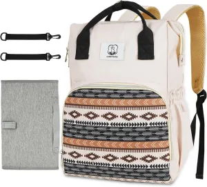 Western Diaper Bag with Changing Pad, Large Baby Bags Backpack with Stroller Straps & Insulated Pockets, Multifunction Waterproof Travel Diapers Back pack for Women & Man, Boho
