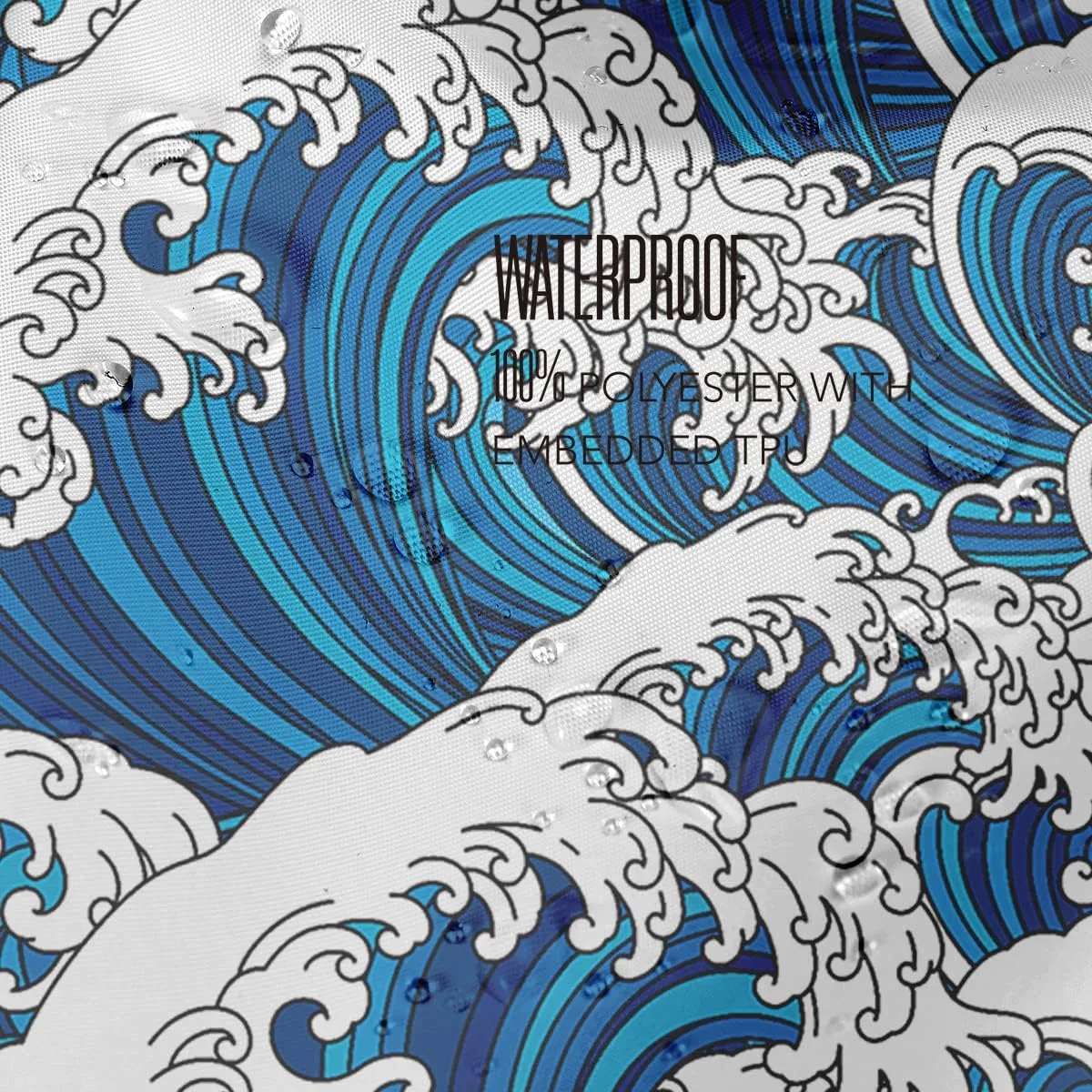 Wet Bag Waterproof Reusable Wet Dry Bag for Beach, Travel, Pool, Gym Bag for Swimsuits, Wet Clothes, Cloth Diapers, Washable Wet Bags for Baby, Japanese Traditional Art The Great Wave Print