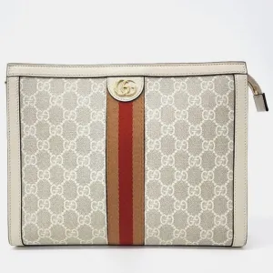 White leather Ophidia Clutch