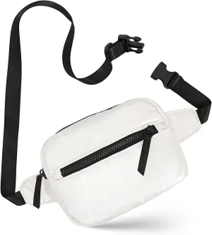 White Quilted Belt Bag for Women, Small White Crossbody Fanny Pack, Everywhere Mini Belt Bags Waist Pack