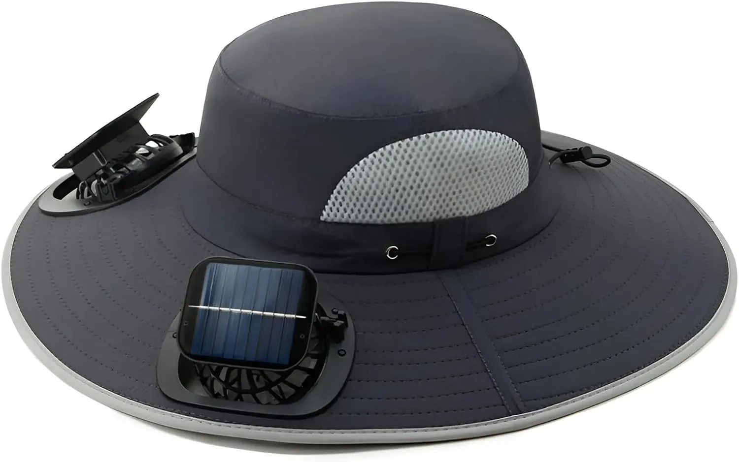 Wide Brim Bucket Hat with Solar Fans – UPF 50  Cooling Sun Hat for Men & Women, Great for Hiking, Fishing, Beach