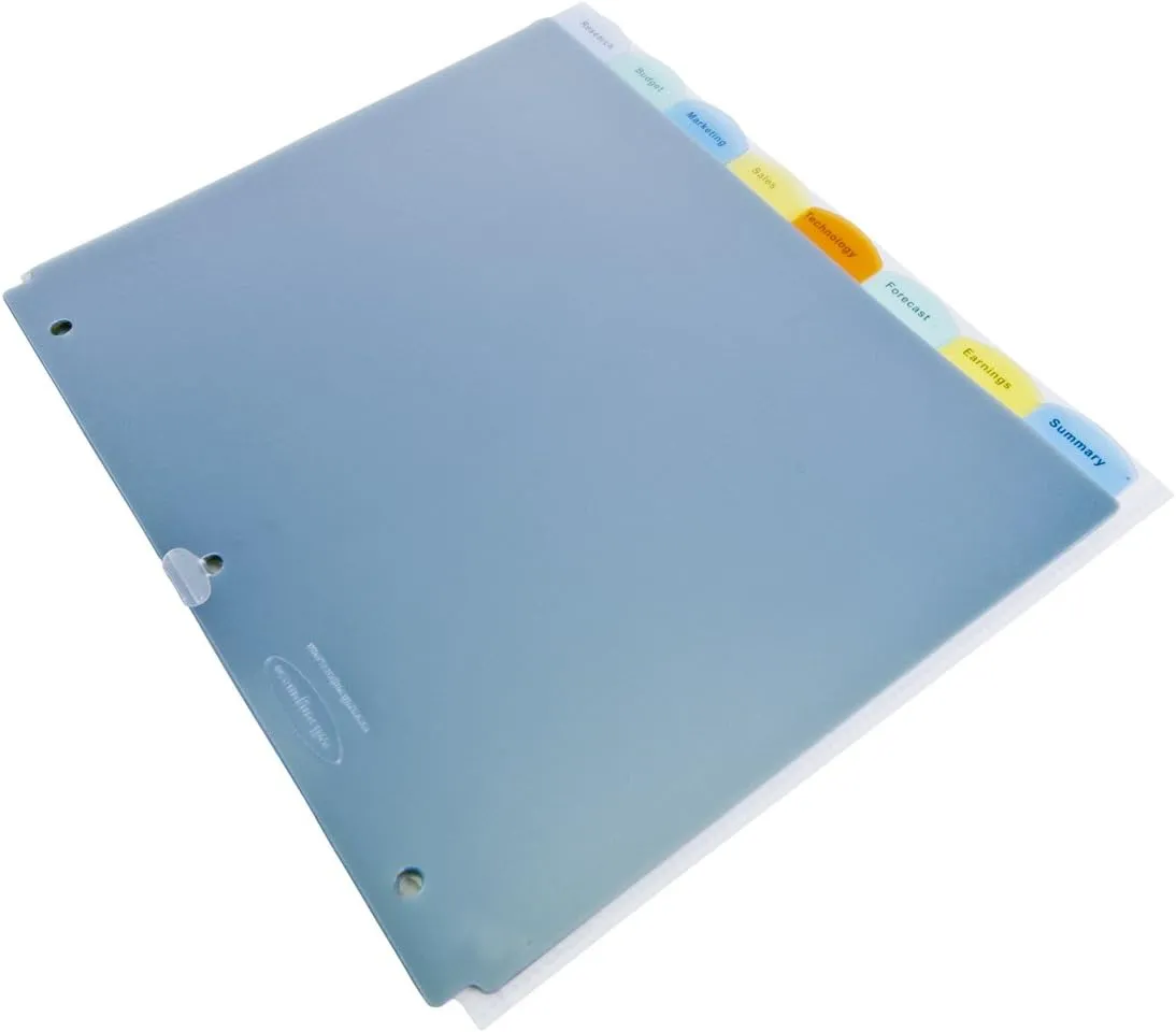 Wilson Jones View-Tab Transparent Dividers, 8 Square Tabs, Letter Size, Clear, 6 Sets per Pack (W55020)