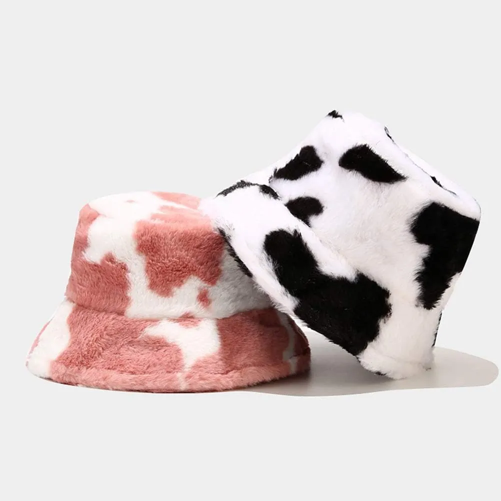 Winter Plush Bucket Hat for Women Warm Soft Faux Fur Fisherman Cap Fuzzy Fluffy Bucket Hats